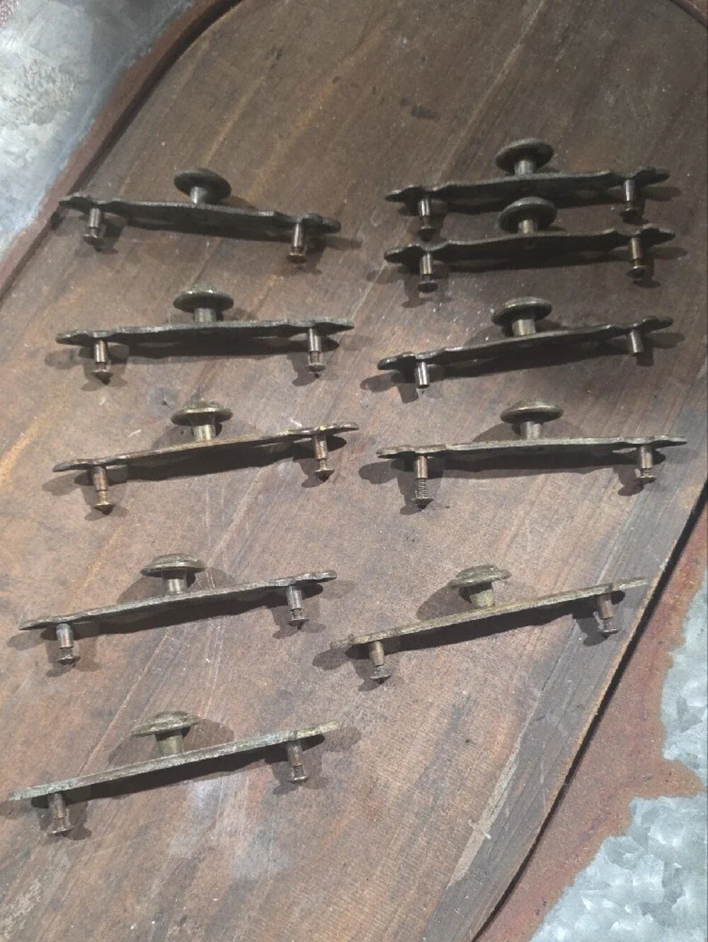 Antique Brass Accent Drawer Pulls - Rustic Brown Home Wall Decor Qty 10